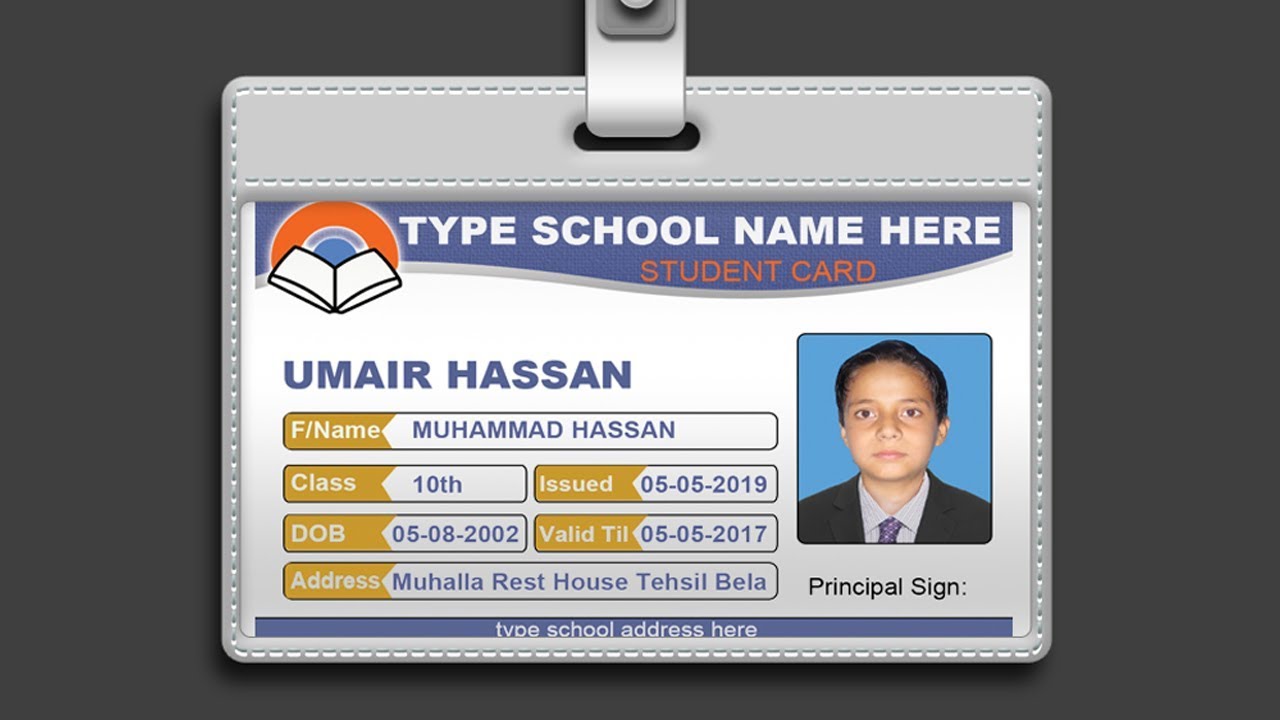 College Id Card Template Psd With College Id Card Template Psd